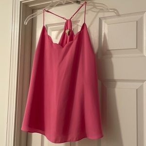 J. Crew pink scallop razor back tank top